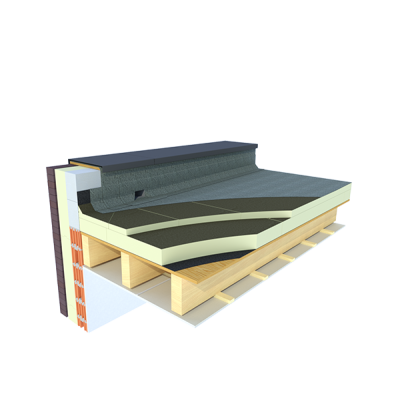 PIR plaat Bitumen Bkeus afschot 105-120 1200x1200mm Rd:3.90 2pl/pak (=2.88 m²) -  Utherm Roof B - afschot